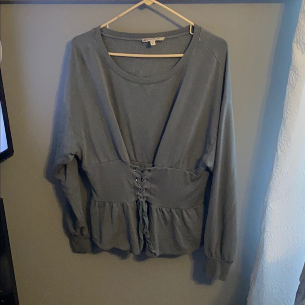 Long sleeve green blouse/sweater